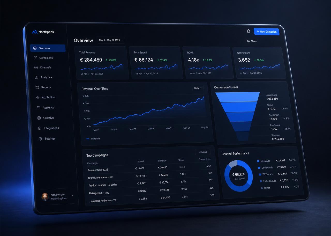 Live marketing performance dashboard